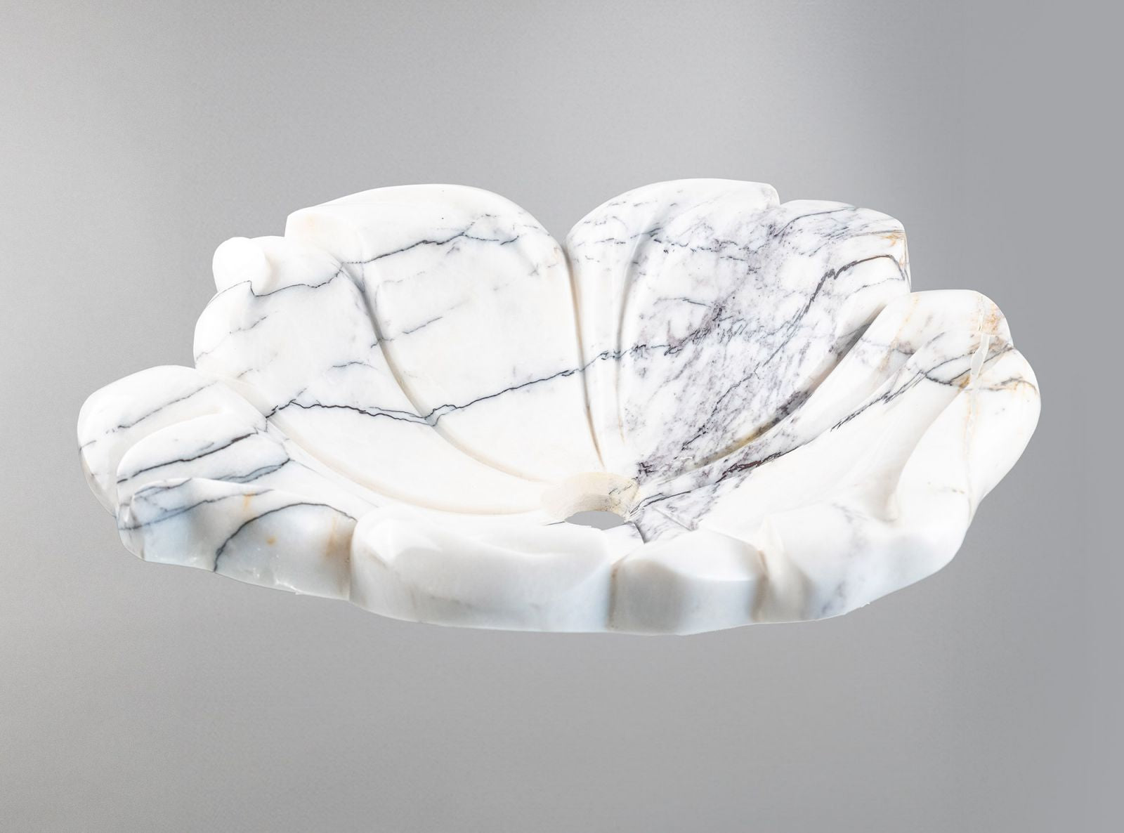 Flower Marble Sink | Hand-Carved Vessel Basin USA | Luxury Natural Stone Bathroom Sink