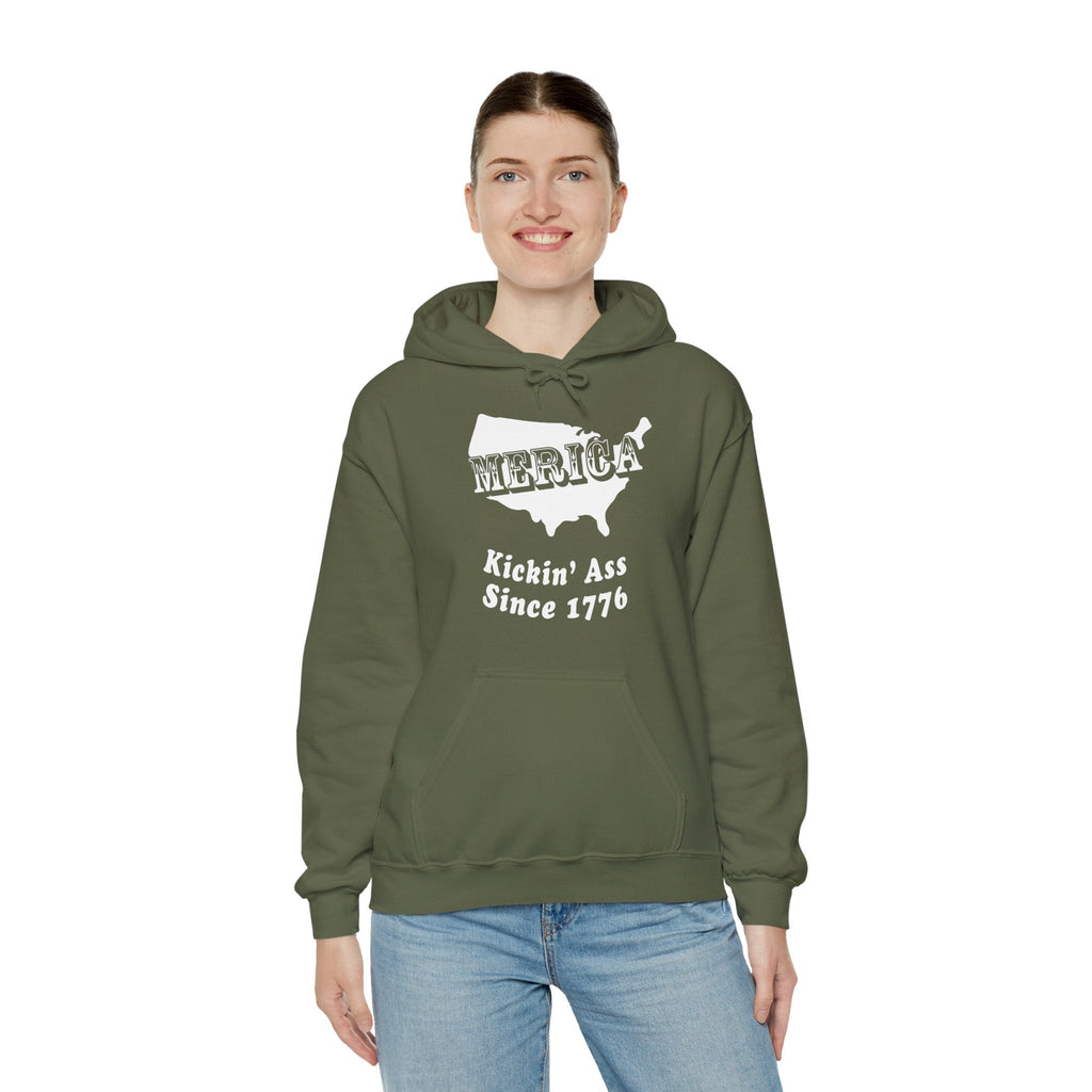 MERICA Kickin' Ass Since 1776 Hooded Sweatshirt