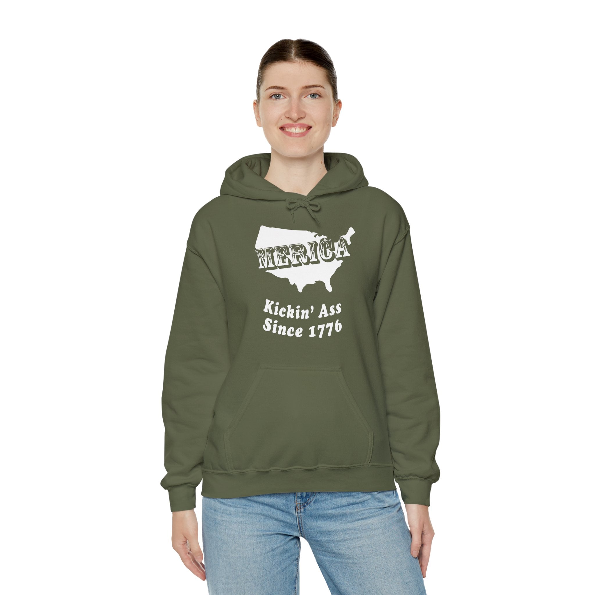 MERICA Kickin' Ass Since 1776 Hooded Sweatshirt