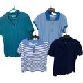 Lot of 4 Lee Liz Claiborne Womens XL Short Sleeve V-Neck Collared Polo Shirts