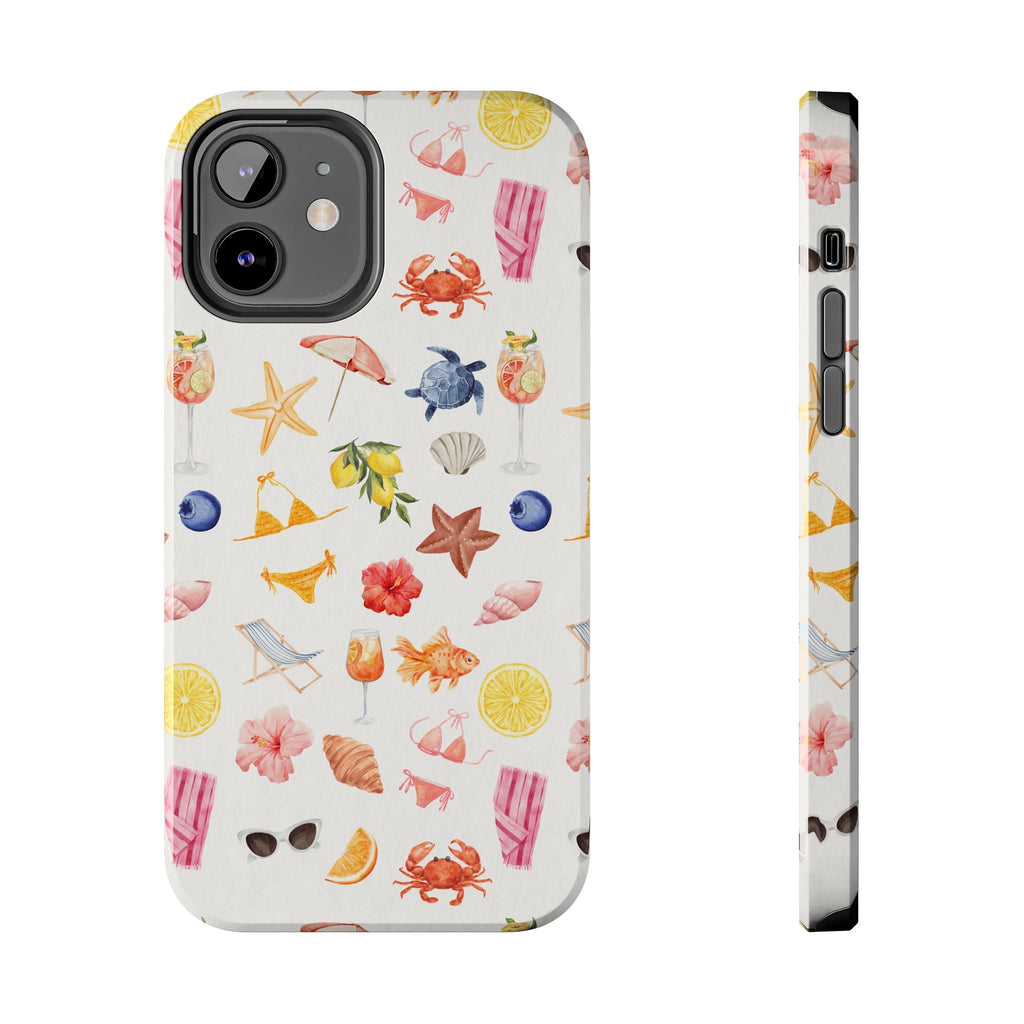 Customizable: Tropical Summer Phone Case, Vivid Coastal Design, Perfect Gift for Beach Lovers, Vacation Memories, Durable Tough Cases