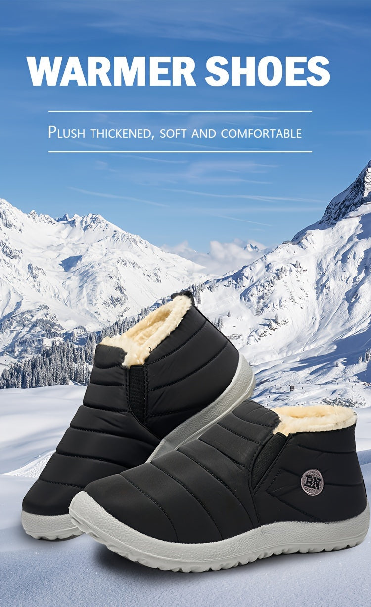 Chic Women's Winter Waterproof Comfort Plush Lined Warmth Ankle Boots