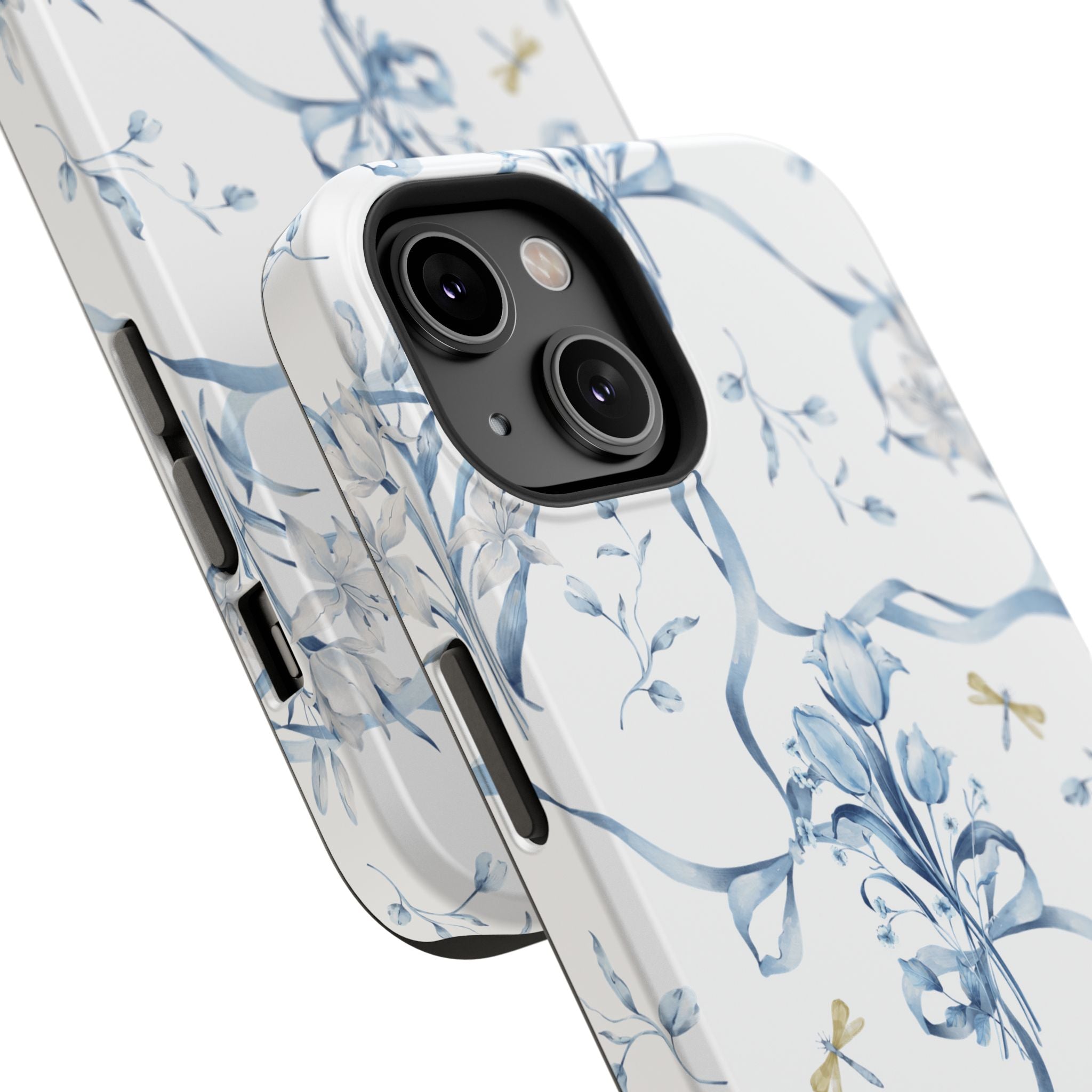Customizable: Blue Floral-Inspired Phone Case