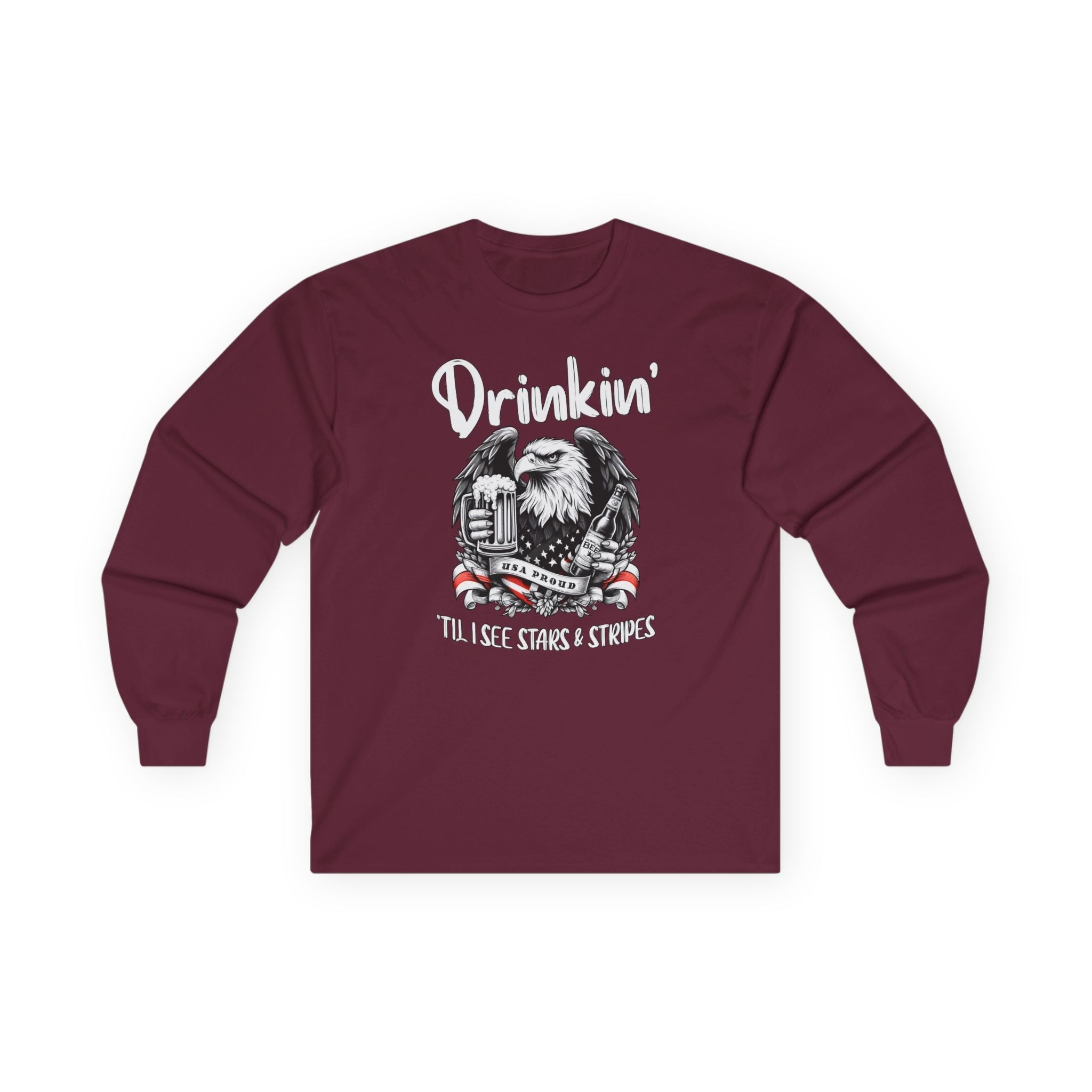 Drinkin' Til I See Stars & Stripes Long Sleeve Tee