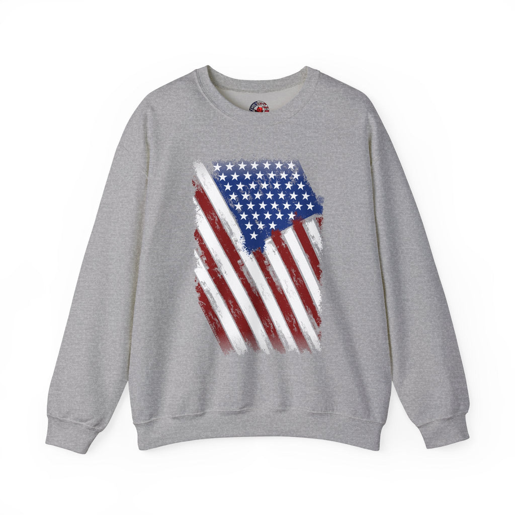 Distressed American Flag Crewneck Sweatshirt