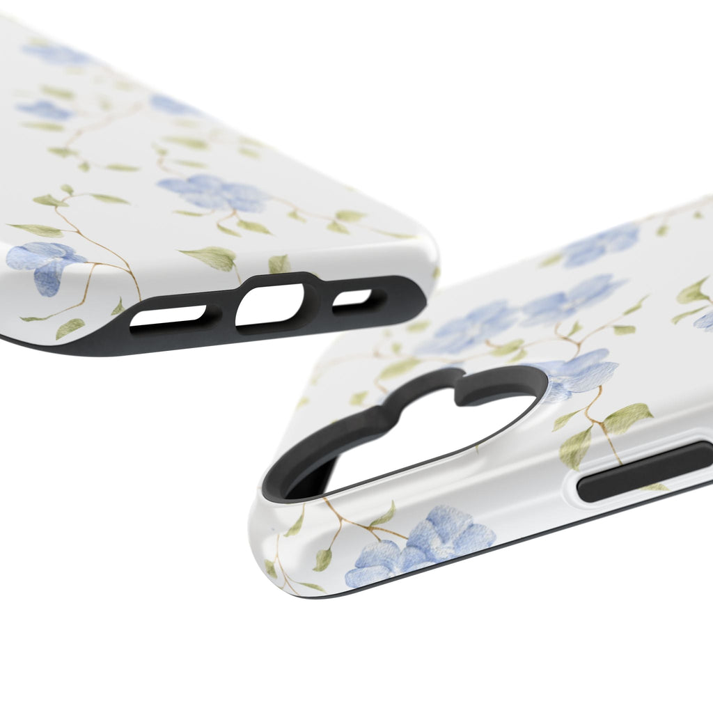 Customizable: Blue Floral Impact-Resistant Phone Case