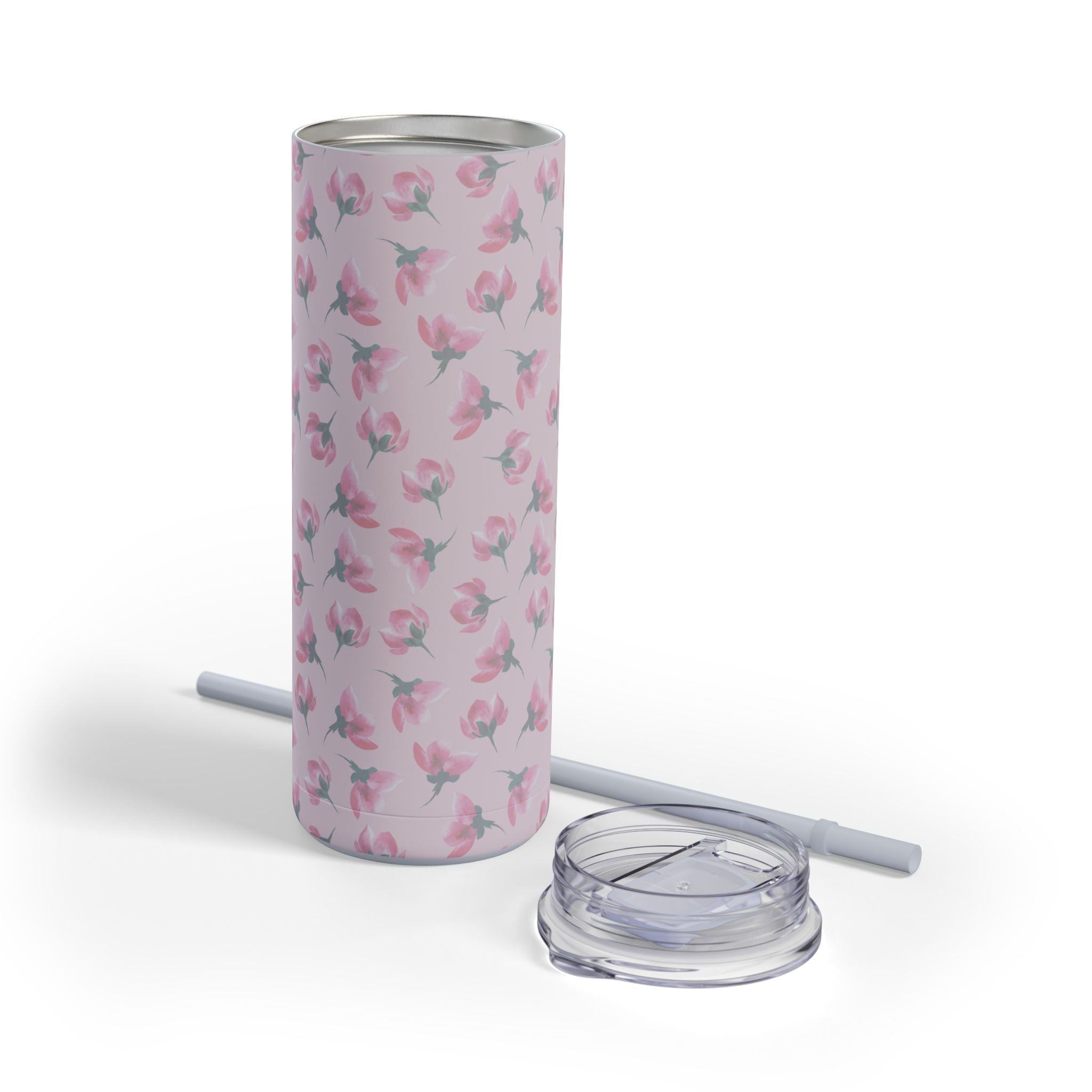 Customizable: Floral Pattern Tumbler, Personalized Gift for Coffee Lovers, Travel Mug for Women, Insulated Drinkware, Trendy Water Bottle