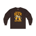 Football Beer and Happiness Long Sleeve Tee