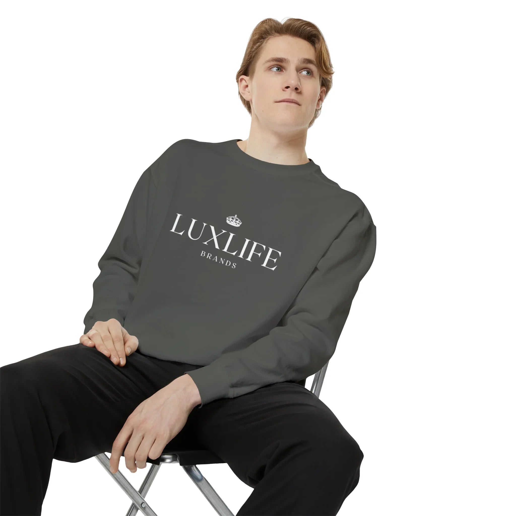 Luxlife Brands Garment-Dyed Sweatshirt
