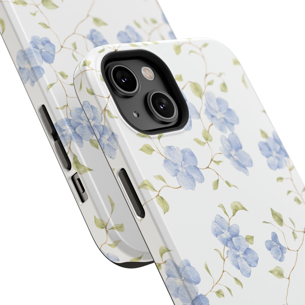 Customizable: Blue Floral Impact-Resistant Phone Case