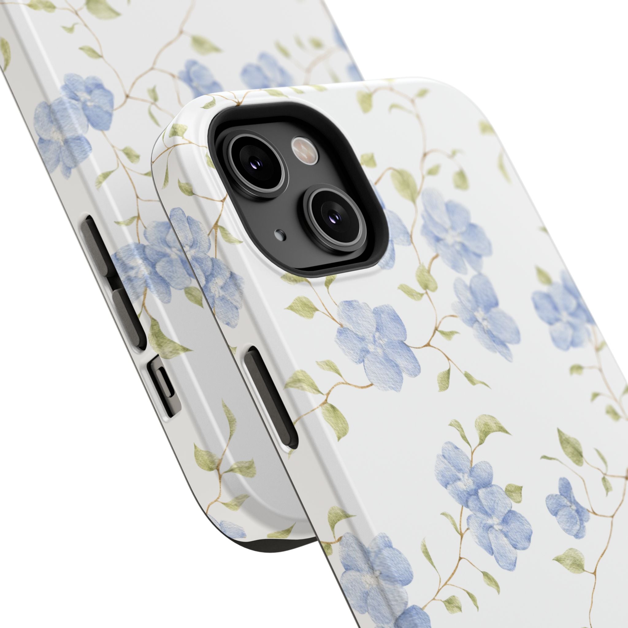 Customizable: Blue Floral Impact-Resistant Phone Case
