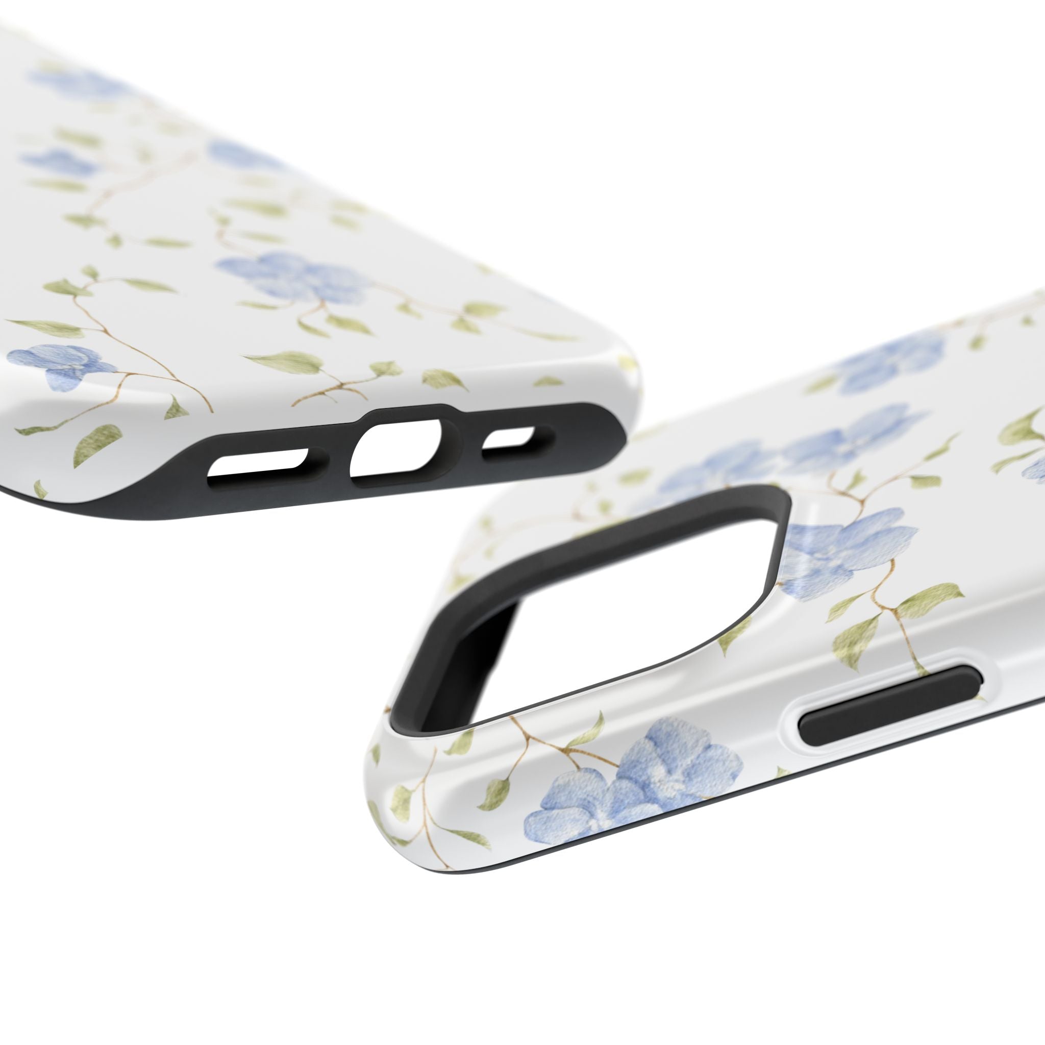 Customizable: Blue Floral Impact-Resistant Phone Case