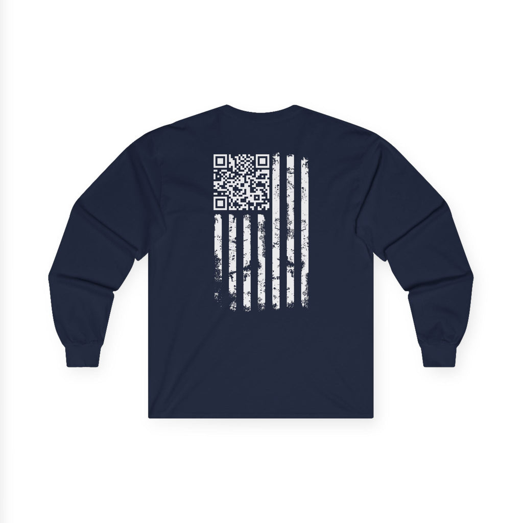 American Flag QR Code Long Sleeve Tee