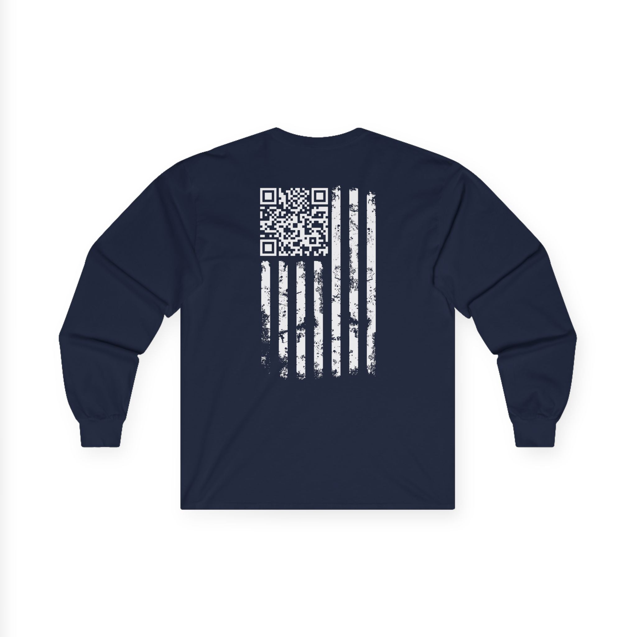 American Flag QR Code Long Sleeve Tee