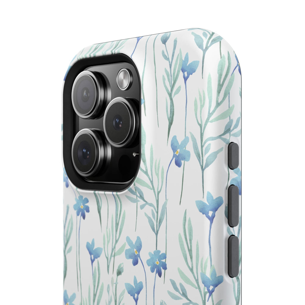 Customizable: Blue Floral Impact-Resistant Phone Case