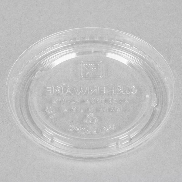Fabri-Kal Greenware 2 oz PLA Flat Lid for Portion Cups, Clear (QTY 2000), SKU GXL250PC