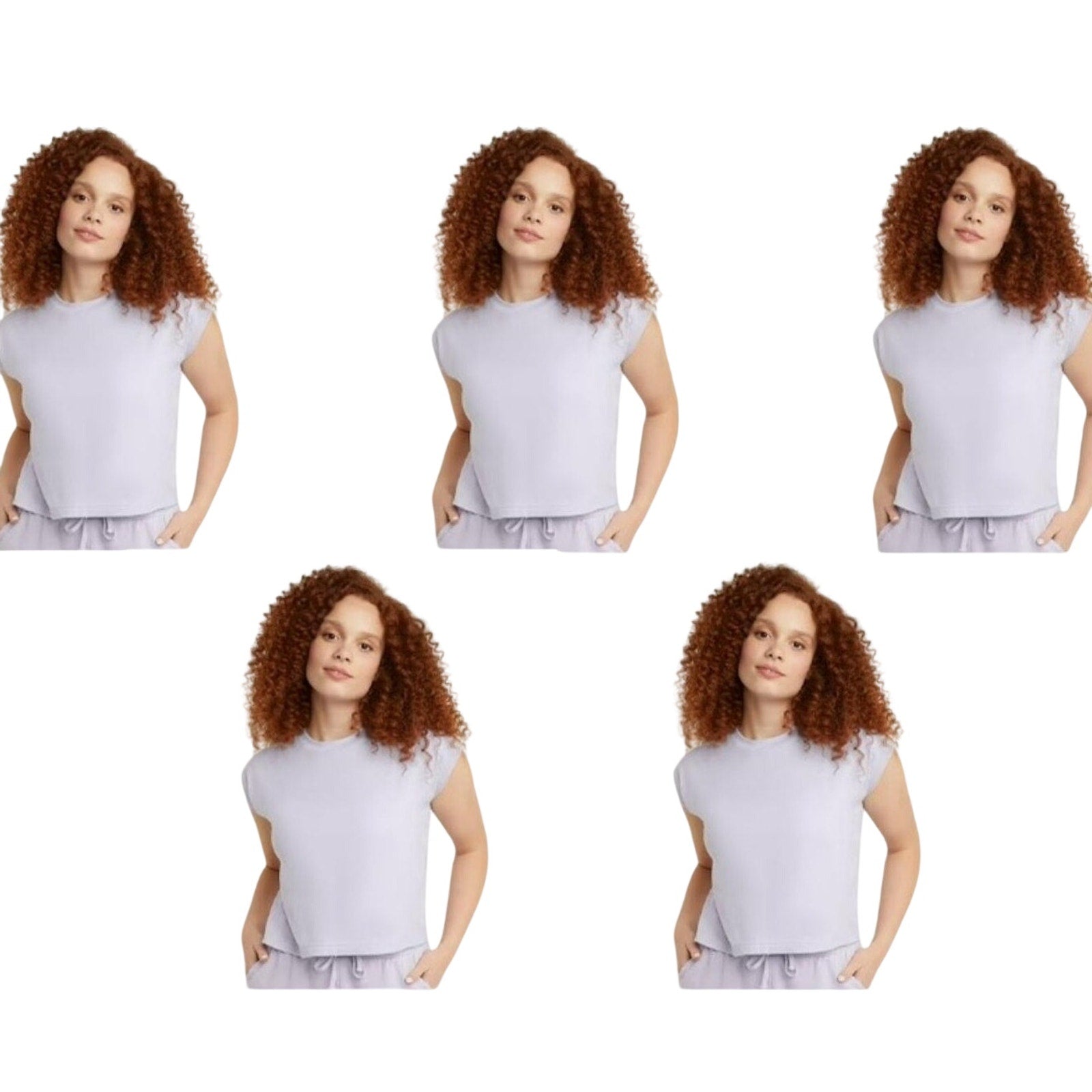 New 5-Pack Hanes Womens XXL Purple Ringspun Cotton Cap Sleeve Muscle Tees