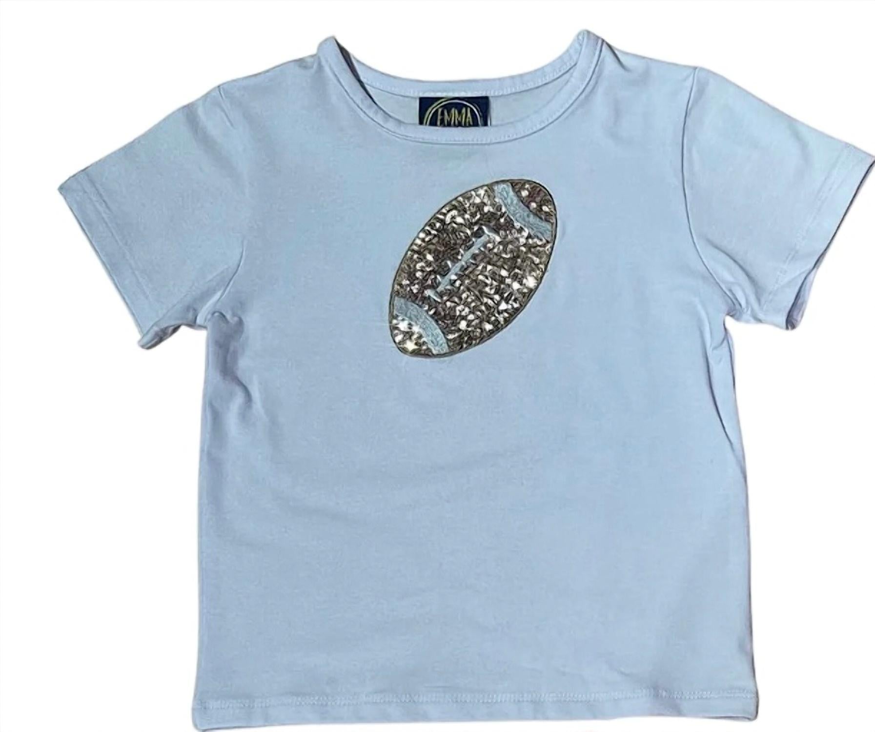 Toddler Girl's Football Sequin T-shirt Top