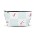 Customizable: Charming Ribbon Accessory Pouch, Makeup Bag, Gift for Her, T-bottom Style, Cute Storage, Birthday Present, Bridesmaid Gift