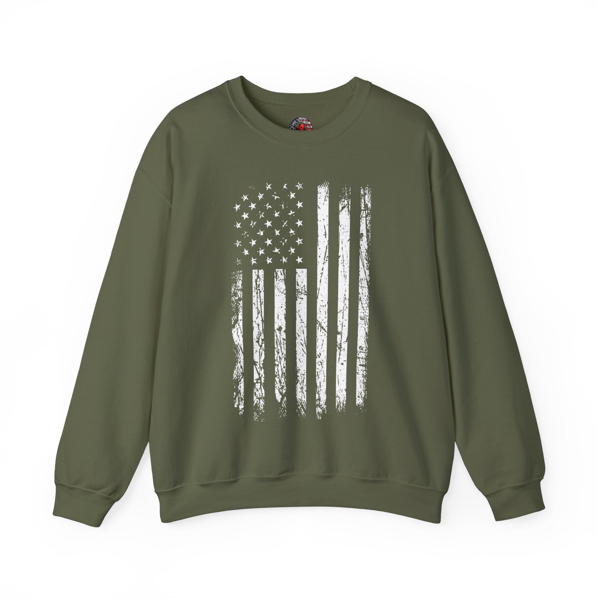 American Grunge Flag Crewneck Sweatshirt