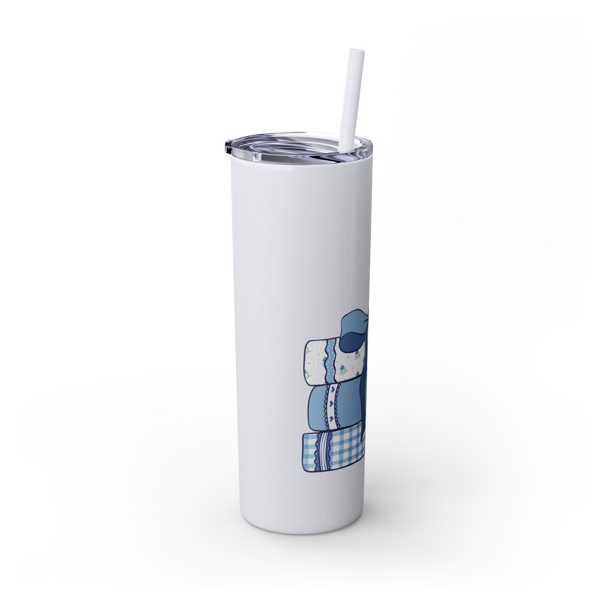 Customizable: Girly Book Club Skinny Tumbler with Straw, 20oz | Perfect for Events, Gifts, Coffee, and Summer Drinks
