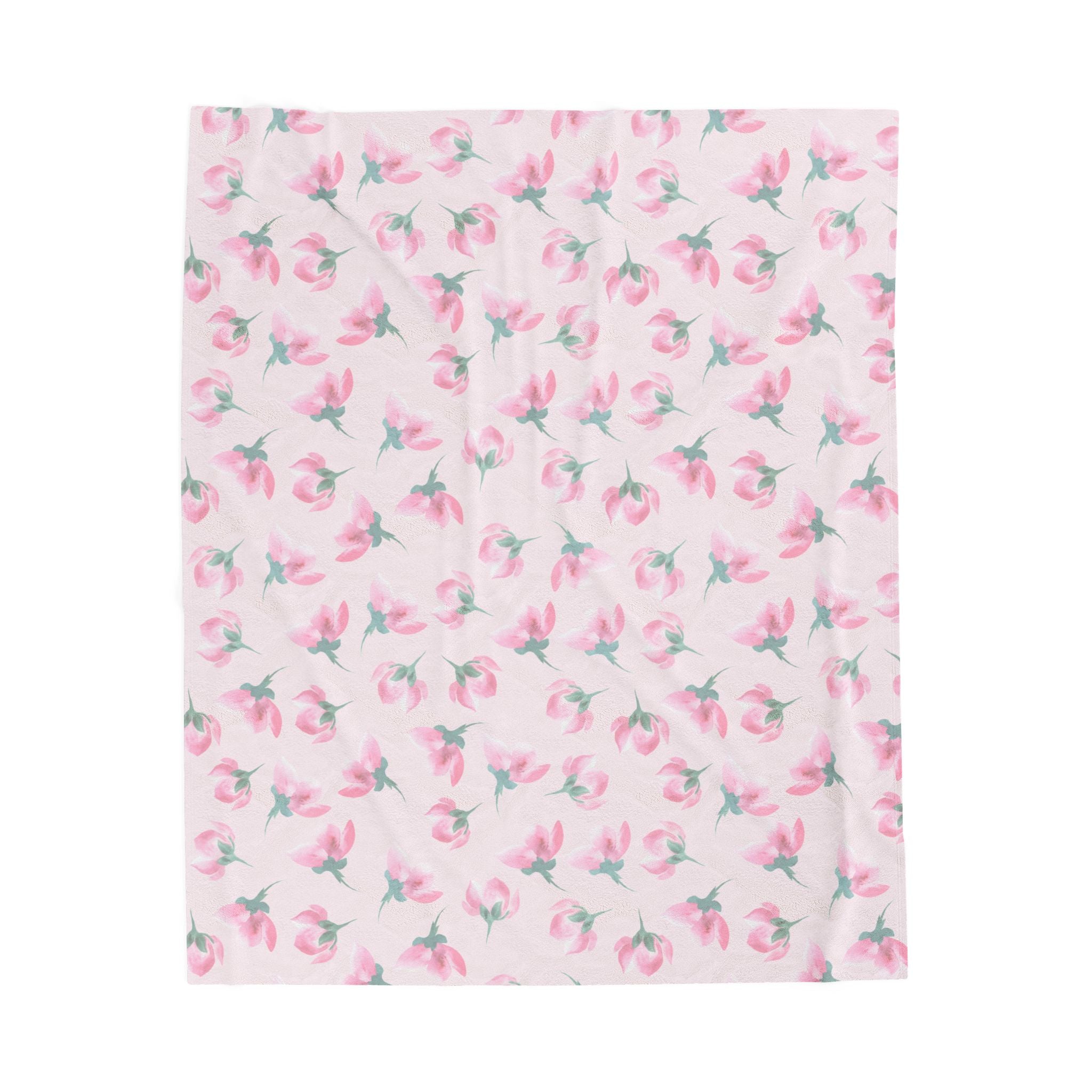 Customizable: Cozy Floral Velveteen Plush Blanket | Soft Throw, Bed Cover, Lounge Blanket, Gift for Her, Home Decor
