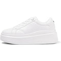New Lucky Step Womens Size 6.5 White Faux Leather Lace Up Platform Sneaker Shoes