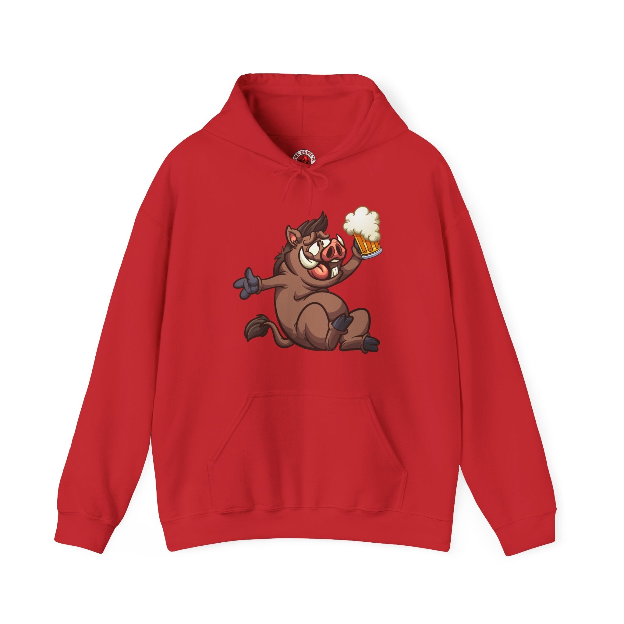 Beer Drinking Boar Hooded Sweatshirt