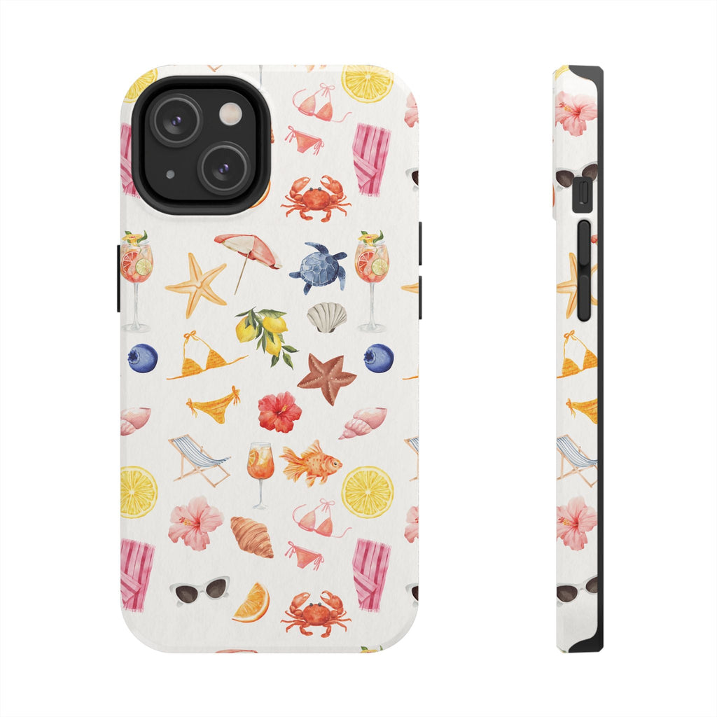 Customizable: Tropical Summer Phone Case, Vivid Coastal Design, Perfect Gift for Beach Lovers, Vacation Memories, Durable Tough Cases