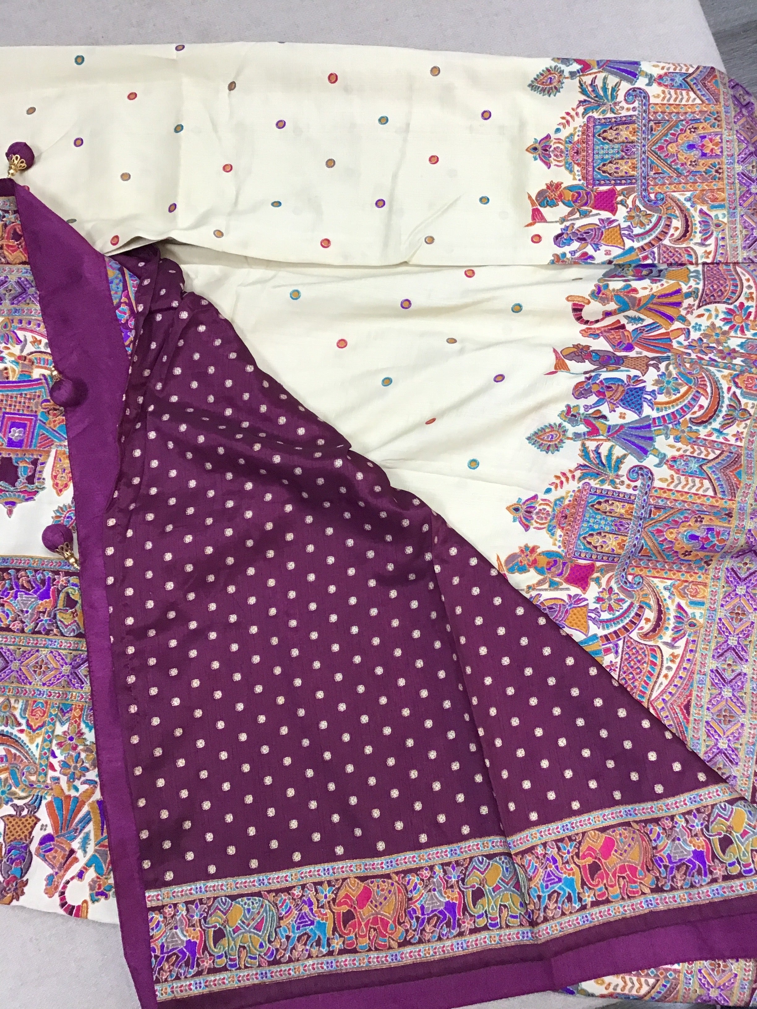 Cream with purple