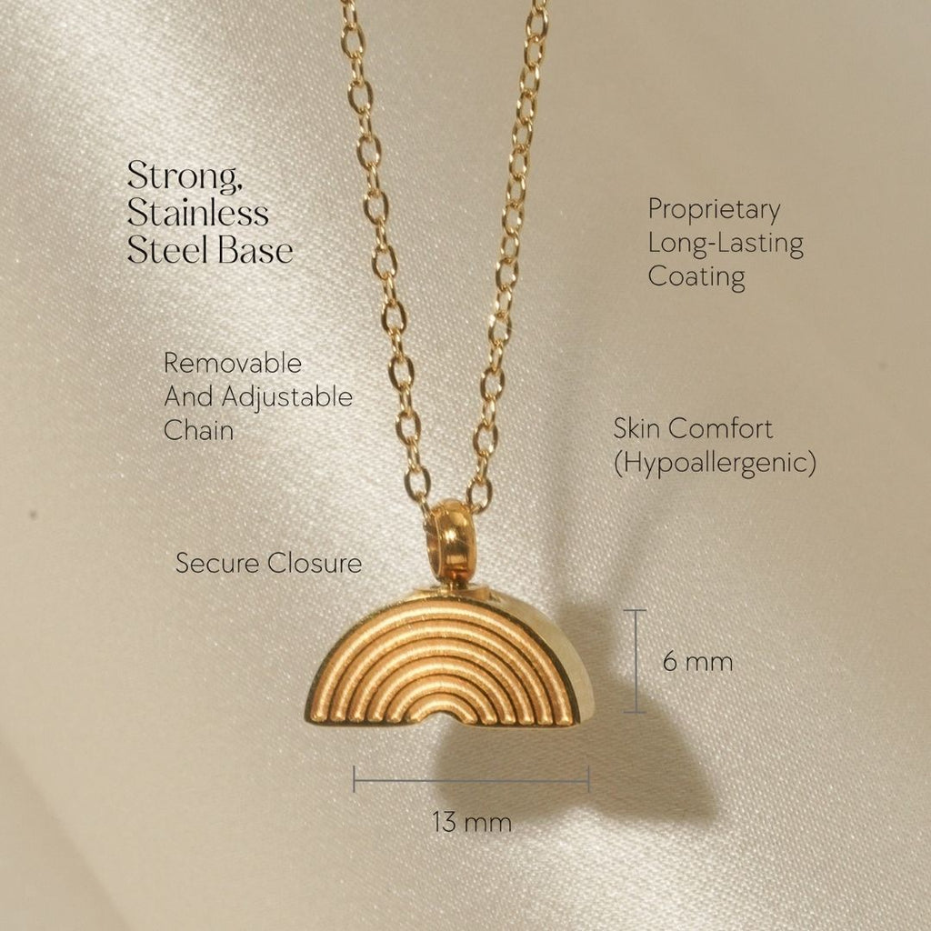 Rainbow - Memorial Necklace for Human Ashes - Gold