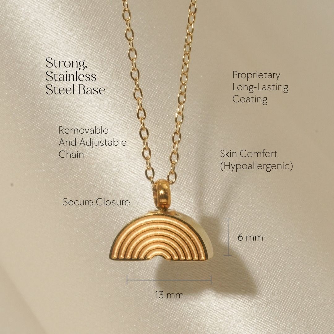 Rainbow - Memorial Necklace for Human Ashes - Gold