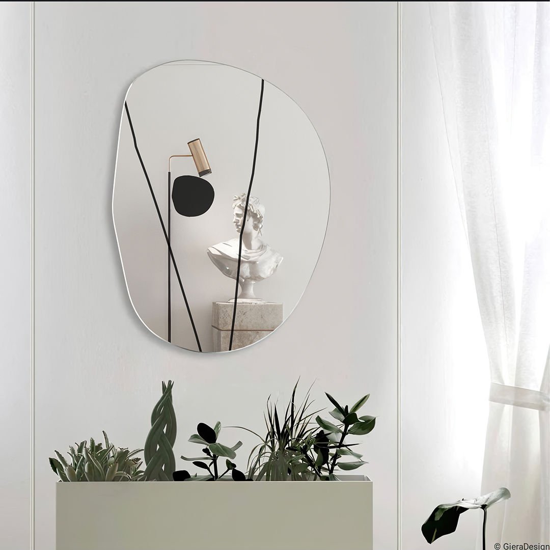 Irregular Wall Mirror – Modern Frameless Asymmetrical Mirror for Bathroom Vanity