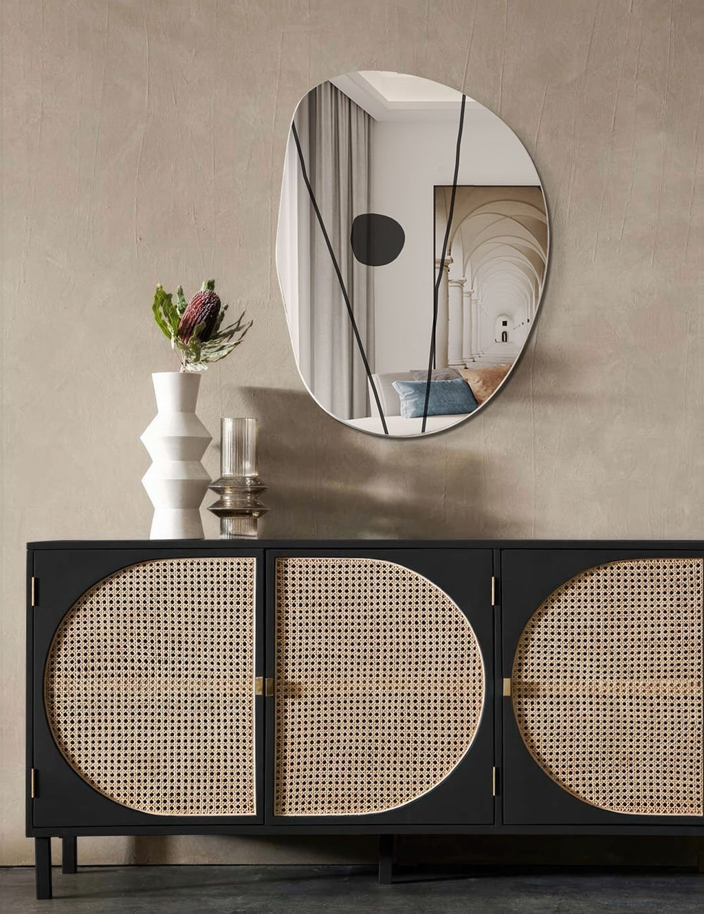 Irregular Wall Mirror – Modern Frameless Asymmetrical Mirror for Bathroom Vanity