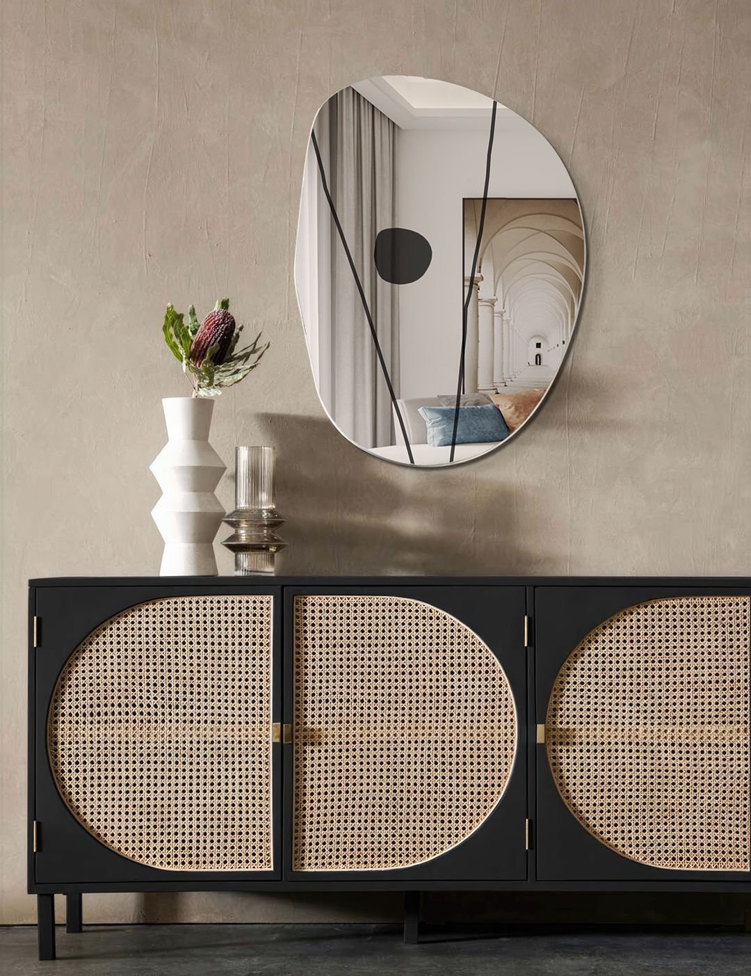 Irregular Wall Mirror – Modern Frameless Asymmetrical Mirror for Bathroom Vanity