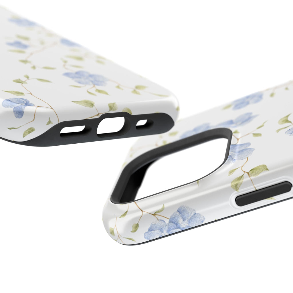 Customizable: Blue Floral Impact-Resistant Phone Case