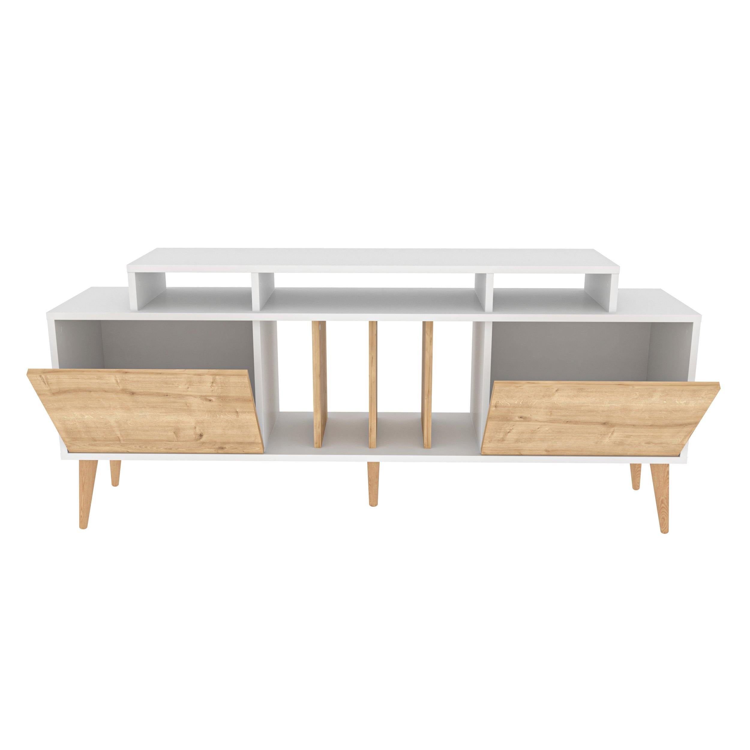 Char 63" TV Stand and Media Console with Cabinets and Shelves for TVs up to 72"