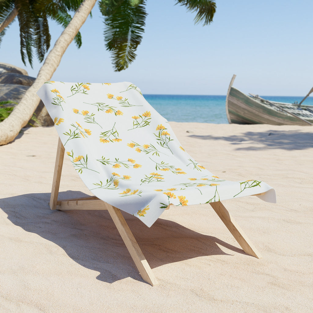 Customizable: Summer Floral Beach Towel, Vibrant Towels for Beach Days, Poolside Accessories, Perfect for Vacations, Gifts for Sun Lovers