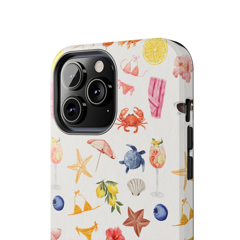 Customizable: Tropical Summer Phone Case, Vivid Coastal Design, Perfect Gift for Beach Lovers, Vacation Memories, Durable Tough Cases
