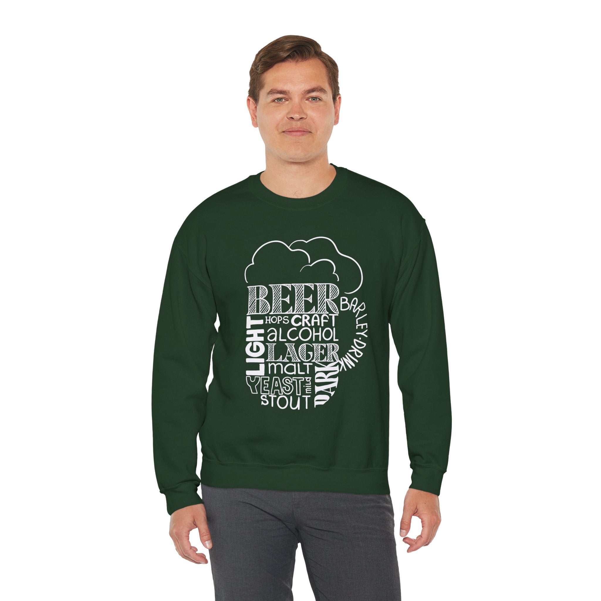 Beer Mug Of Words Crewneck Sweatshirt