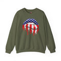 American Flag Lips Crewneck Sweatshirt