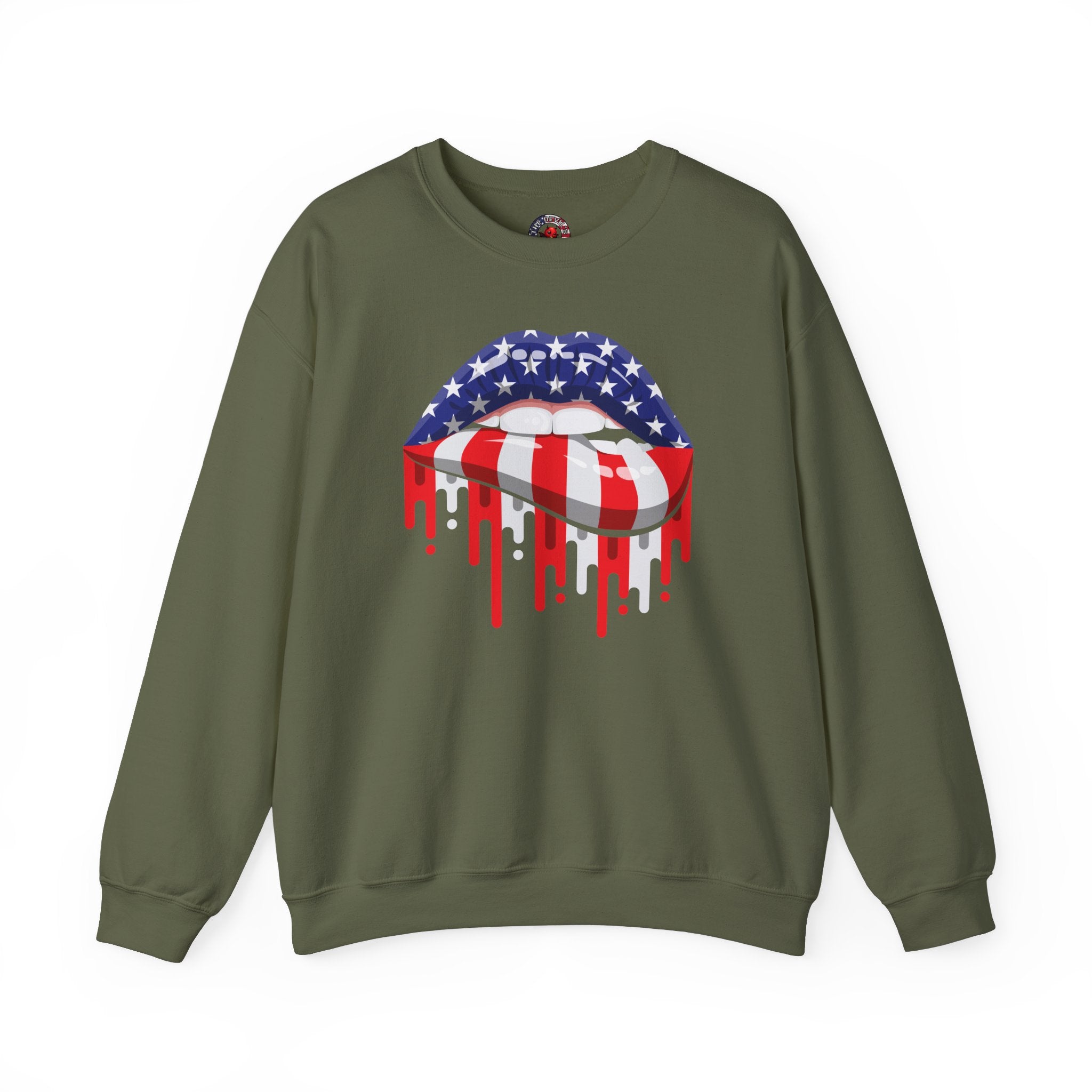 American Flag Lips Crewneck Sweatshirt