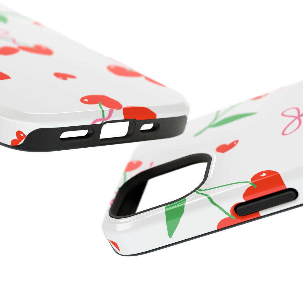 Customizable: Cherry Heart Impact-Resistant Phone Case
