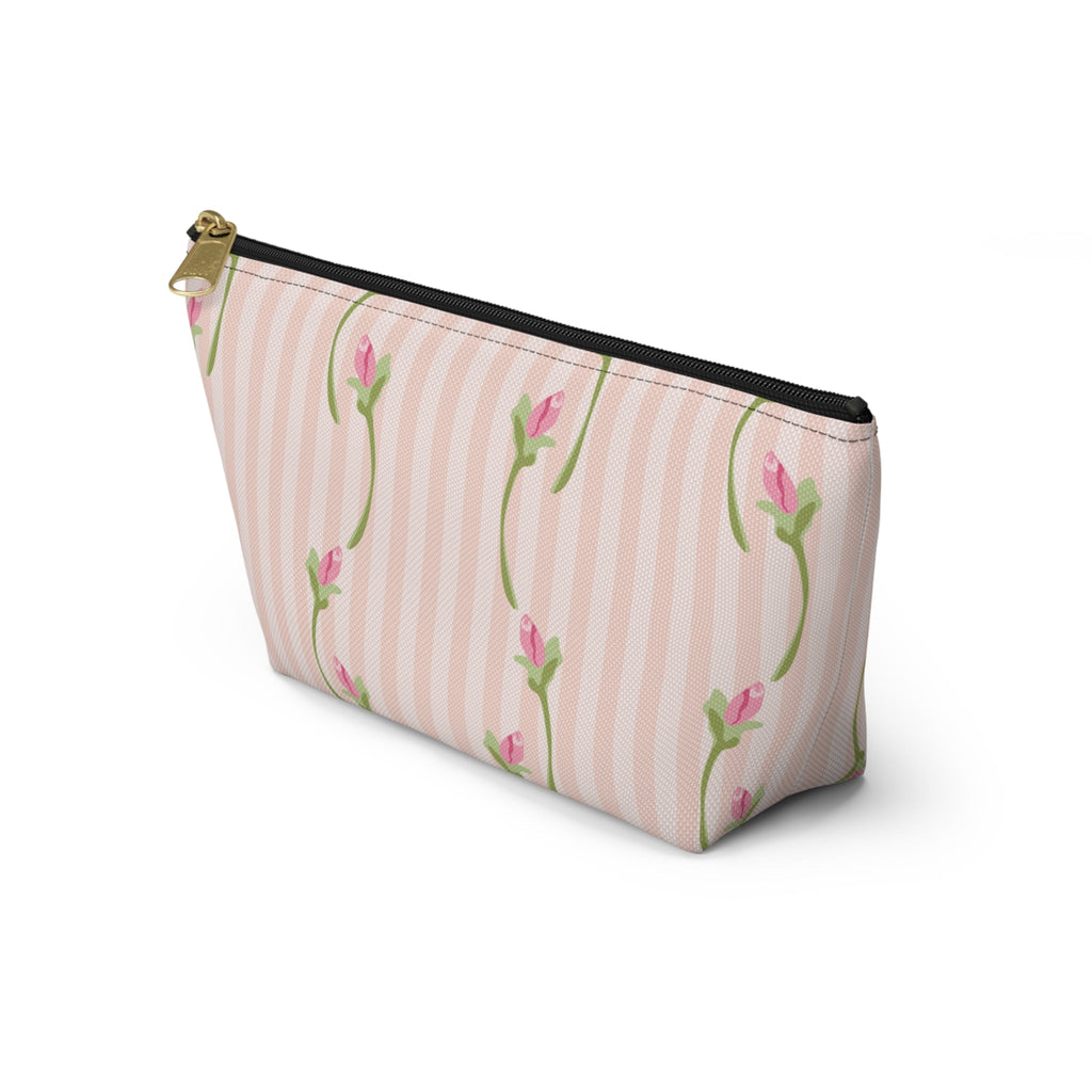 Customizable: Floral Accessory Pouch with T-bottom