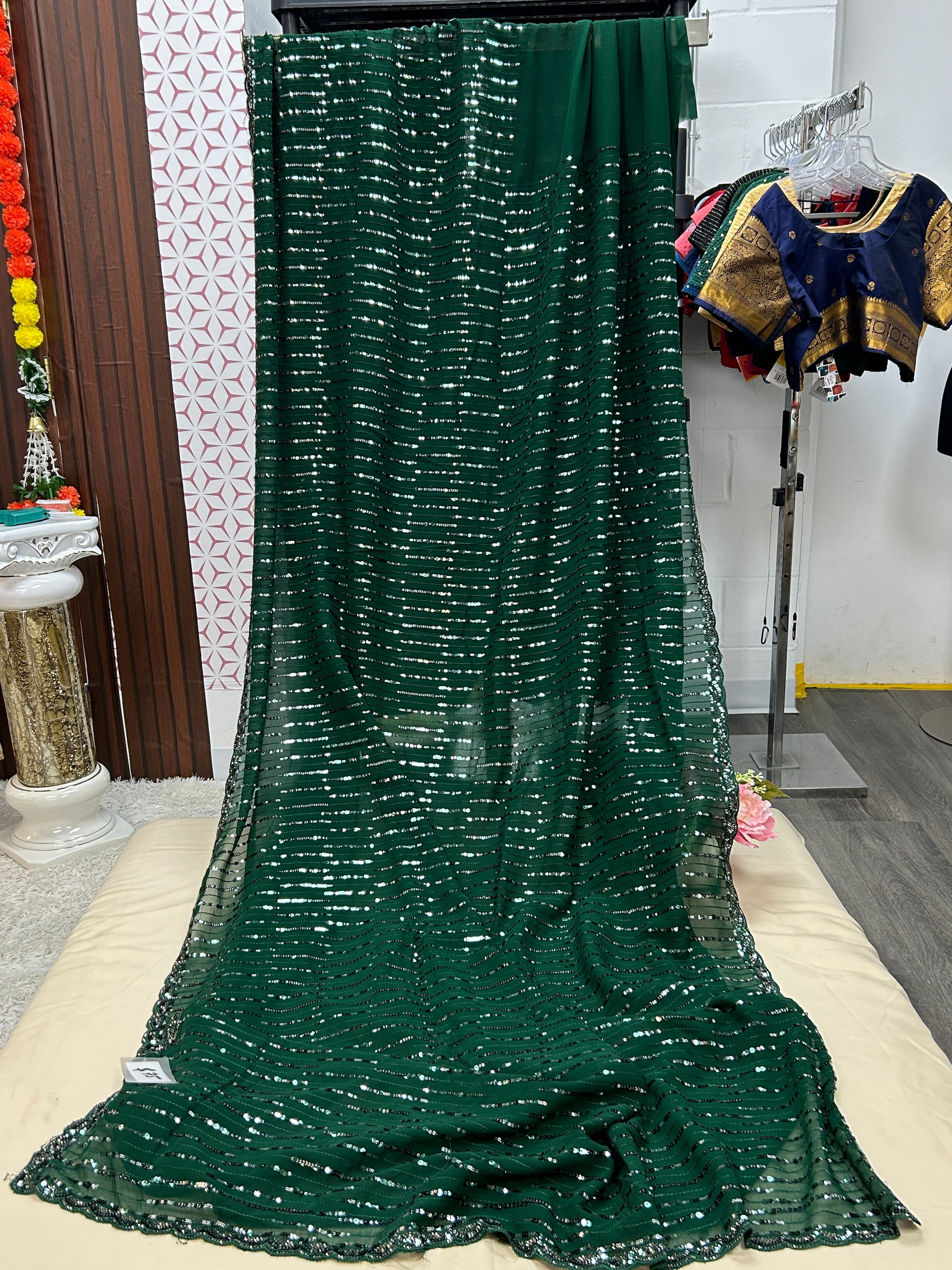 Sequin work saree