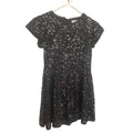 Cat & Jack Girls Large Black PolySpandex Back Zip Short Sleeve Sequin Dress