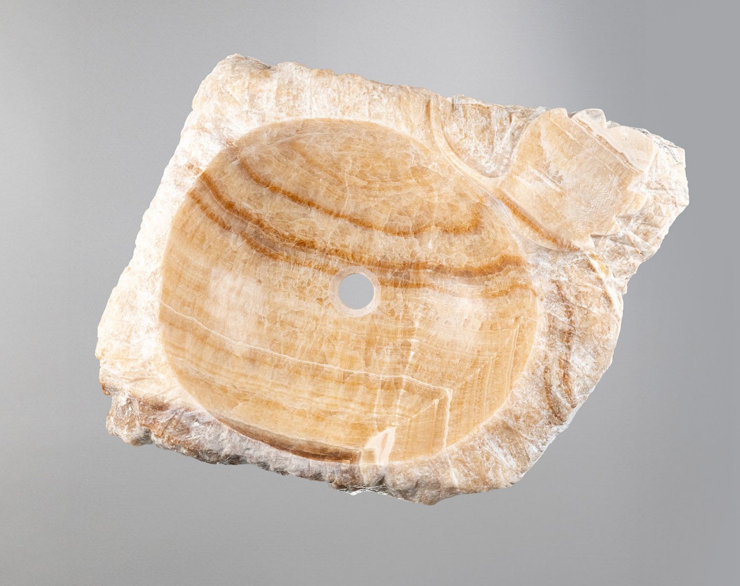 Marble Sink – Rustic Stone Sink Bathroom Basin (45x55x14 cm), Natural Handcrafted Marble Vanity Bowl