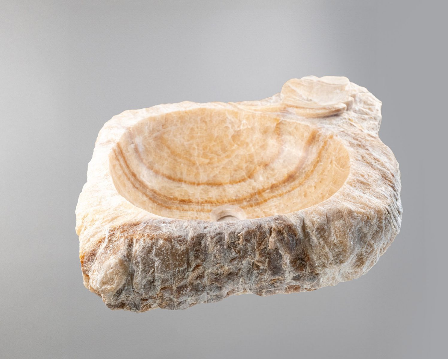Marble Sink – Rustic Stone Sink Bathroom Basin (45x55x14 cm), Natural Handcrafted Marble Vanity Bowl