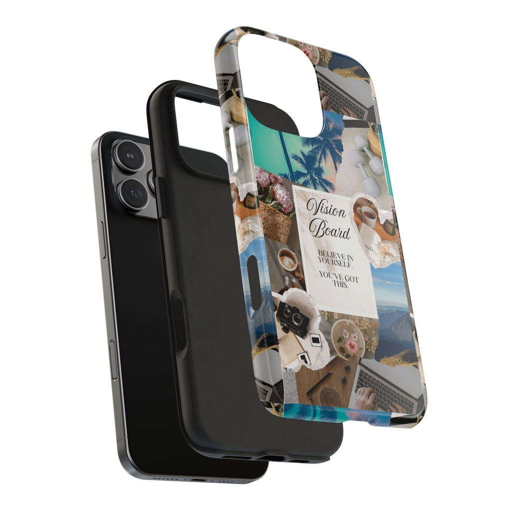 Inspiring Vision Board Phone Case, Motivational Tough Case, Adventurous Gift for Her, Self-Care, Dream Big, Unique Phone Accessory