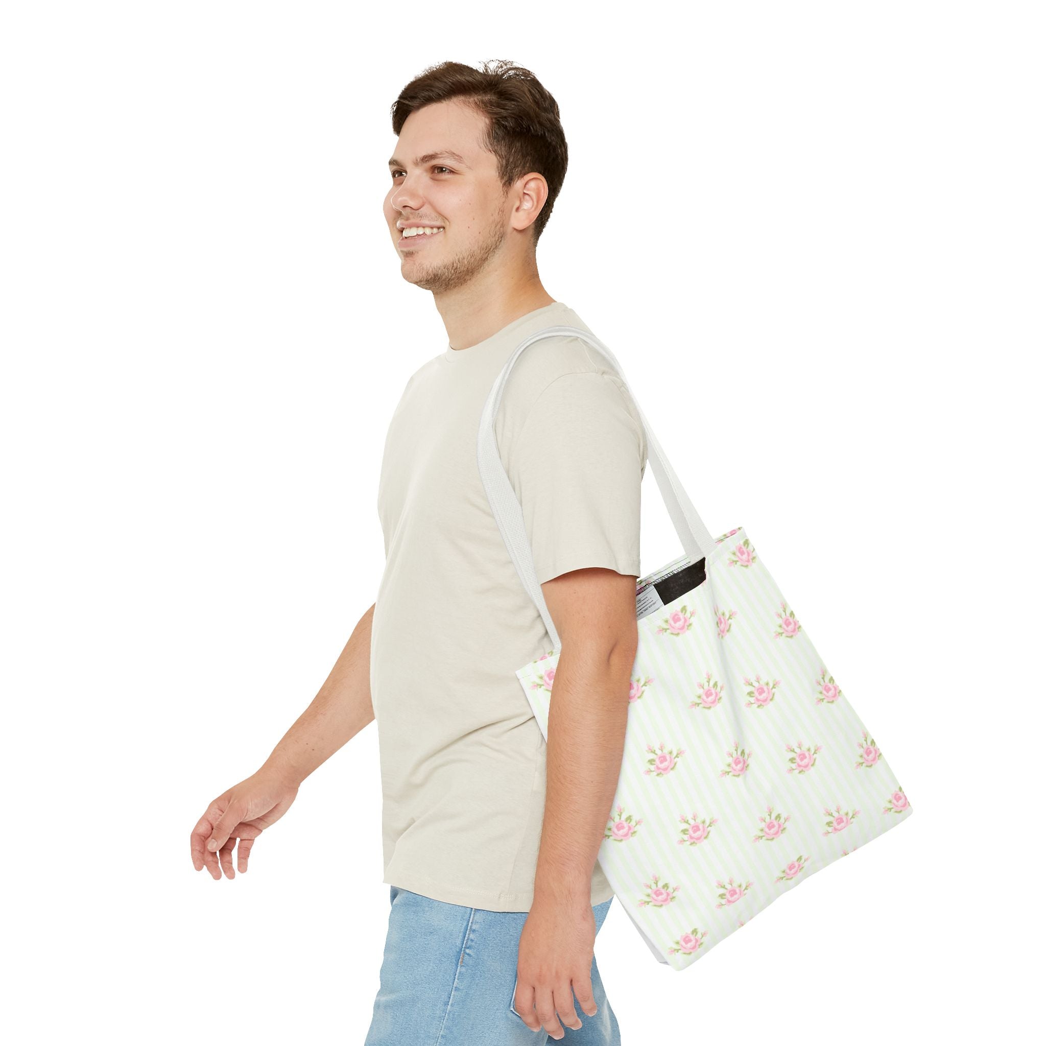 Customizable: Floral Pattern Tote Bag | Stylish Shopping Bag, Eco-Friendly Tote, Gift for Her, Beach Bag, Everyday Carryall